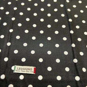Luxury Shirt Fabric by LEGGIUNO - Black Dot Pattern, 100% Cotton, 175cm - Picture 1 of 13
