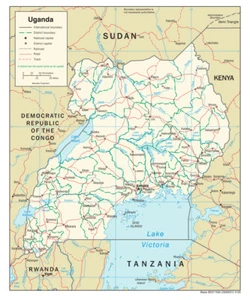 Uganda Road Highway Transportation Map Country Nation Poster Print - Picture 1 of 1