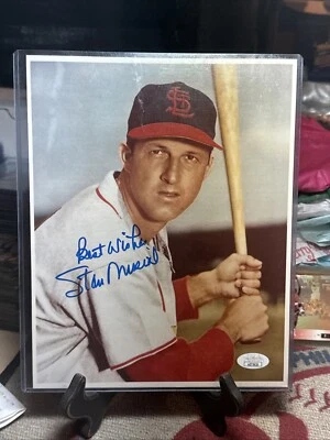 Stan Musial Signed 8x10 color photo JSA - Image 1 of 3