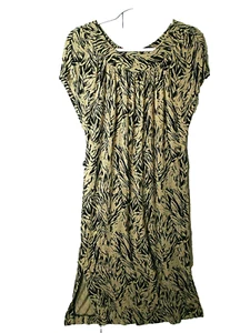 Kenneth Cole Reaction Damen Khaki/Braun Print Strick Flügelärmel Kleid Gr. S - Bild 1 von 9