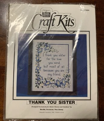 Kit artesanal punto de cruz Better Homes Gardens Thank You Sister Morning Glories 83 Foto 1 de 2