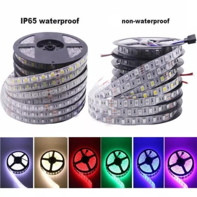 5050 RGB SMD Flexible Strip light Waterproof Can DIY Cut 12V 5M 16.4ft 300 LED - Image 1 of 4