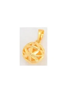 PENDANT: TRIPLE YELLOW GOLD Y/G PLATED FILIGREE BAUBLE PENDANT CHARM - Picture 1 of 4