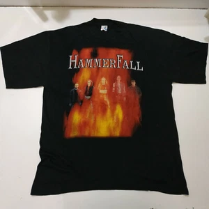 Vintage    HAMMERFALL    used   TOUR  90s T SHIRT   edguy helloween stratovarius - Picture 1 of 8