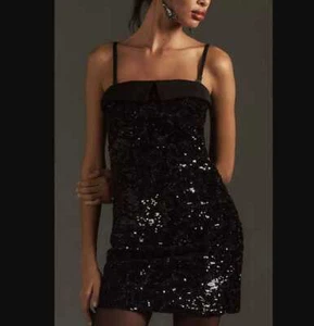 New women's 8 Anthropologie x Le Superbe Nominee tux mini sequin black dress - Picture 1 of 12