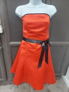 Jessica McClintock for Gunne Sax Size 7/8 Strapless Red Black Formal Dress Layer - Picture 1 of 14