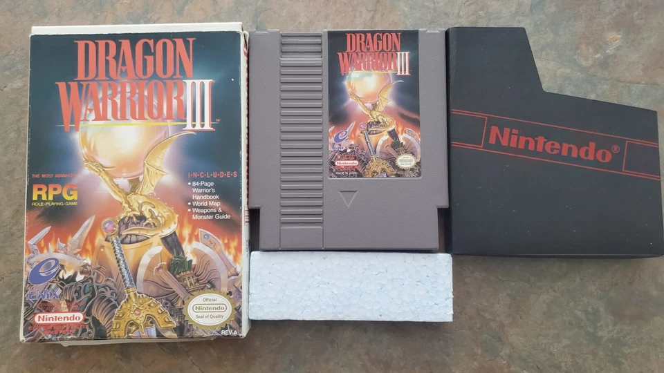 Dragon Warrior 3 NTSC (US/Canada) 1992 Nes - Game, Box, Foam, Nintendo sleeve - Image 1 of 4