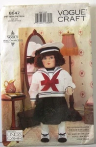 1995 VOGUE CRAFT Pattern #8647 18' Outfit DOLL COLLECTION w.COLOR Face TRANSFER - Picture 1 of 2