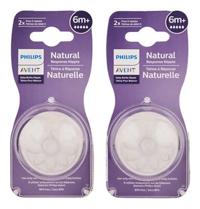 Philips Avent Natural Response Nipple Flow 5 6M+ 4 Ct. Baby Bottle - Picture 1 of 1