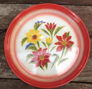 Vintage Thai Traditional Flower Patterned Enamel Serving Tray Decor Medium 10 in - Picture 1 of 76