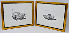 Lots Of 2 Sports Car Prints 1956 Ford Thunderbird 1965 Ford Mustang w Frame