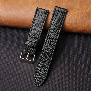 Real Flat Lizard Leather Watch Strap Men Genuine Lizard Watch Band Quick Release - Picture 1 of 21