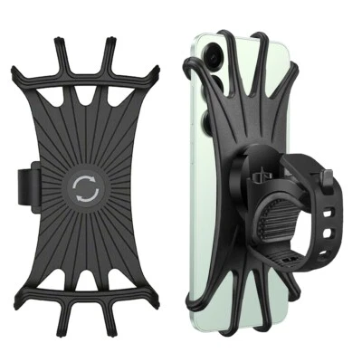 Silicone Bicycle Holder Bike Phone Mount For iPhone 16 15 Pro Max Galaxy S25 S24 - Image 1 of 4