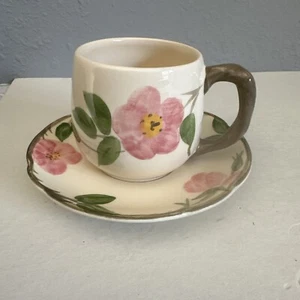 "Taza de café Franciscan Desert Rose de 3"" y platillo hecho en Inglaterra" - Imagen 1 de 12