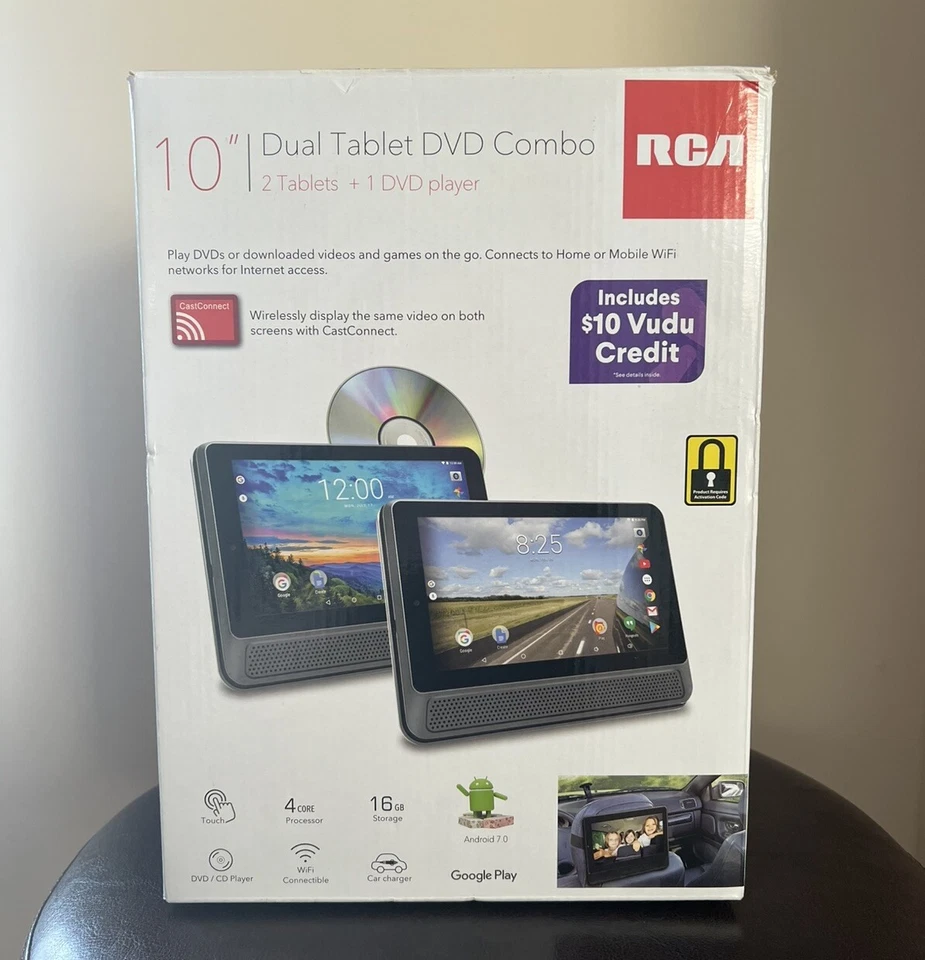 Small Wonder 10" Dual Tablet DVD Combo 2 Tablets+1 DVD Player - Image 1 of 4