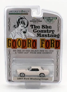 1:64 Greenlight *GOODRO FORD* White 1967 Mustang Coupe "SHE COUNTRY" *NIP* - Picture 1 of 1