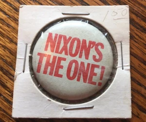 Spilla spilla politica Nixons The One anni 70 bottone I50 - Foto 1 di 2