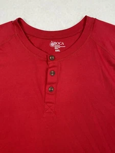 BOCA CLASSICS Men's Short Sleeve Henley Red T-Shirt XXL - Picture 1 of 8