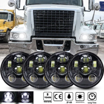 4PCS For Volvo VHD 2001-2019 5-3/4" 5.75" Inch LED Projector Headlight Headlamp - Image 1 of 4