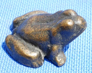 Antico fermaporta rana OTTONE in ghisa usato precocemente insolito-OTTONE non FERRO-Vecchia patina - Foto 1 di 8