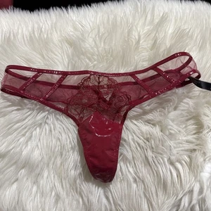 Victoria's Secret Midnight Affair Medium roter Lack-Tanga Höschen neu ohne Etikett sehr sexy - Bild 1 von 11