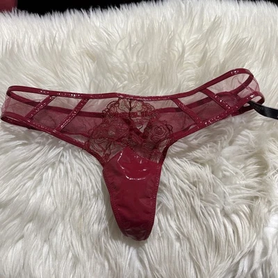 Victoria's Secret NWOT Midnight Affair Medium Red Lacquer Thong Panty Very Sexy - Image 1 of 4