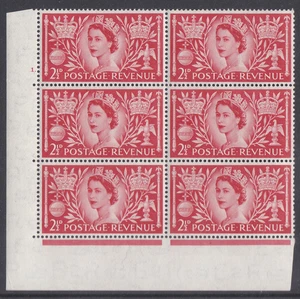SG532 1953 21/2D Krönungszylinder 1 Punkt 6er Block postfrisch - Bild 1 von 1