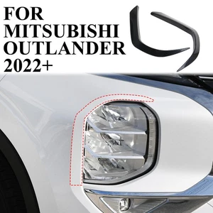 Carbon Style Front Bumper headlight protector trims For Mitsubishi Outlander - Picture 1 of 5