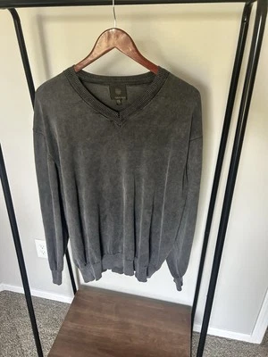 Suéter F/X Fusion XXL para hombre gris carbón cuello en V manga larga algodón grande y alto Foto 1 de 4