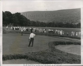1938 Press Photo Frank Moore Terl Johnson at Shawnee CC golf - nes21479