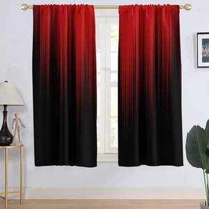 Rot und Schwarz Scheibengardine Ombre Gothic Goth Halloween Dunkel Modern Herren Adu... - Bild 1 von 6