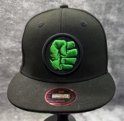 Chapéu Snapback Marvel THE HULK Tamanho Tampas Exclusivo" Aba Gráfica Bordada Preta - Imagem 1 de 4