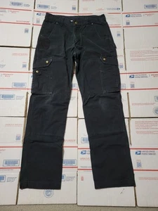 Carhartt B342 BLK Double Knee Rip Stop Cargo Men's Work Pants 32x34 (31x32) - Picture 1 of 9