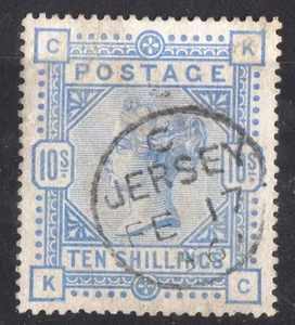 GB QV SG183, 10s ultramarine, VERY FINE USED. Cat £525. JERSEY FE.17.96 CDS CK - Picture 1 of 2