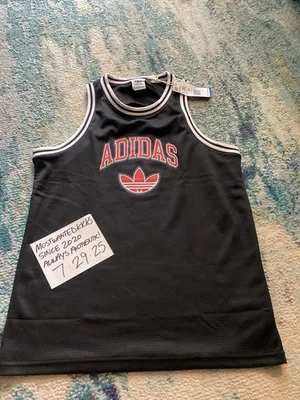 Camiseta sin mangas Adidas Originales de baloncesto negra roja blanca para niños talla XL nueva con etiquetas Foto 1 de 4