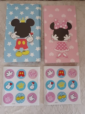 BOLSAS BOTÍN CARAMELO REGALO FIESTA CUMPLEAÑOS MICKEY & MINNIE MOUSE 24 Ct. con PEGATINAS Foto 1 de 4