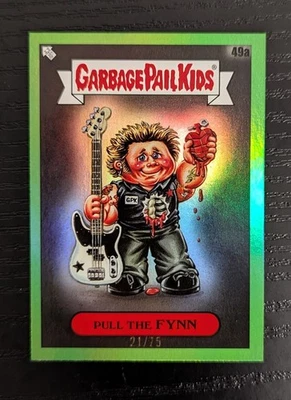 2024 Topps GPK X Green Day Green Foil Parallel 49a Pull The Flynn 21/75 - Image 1 of 2