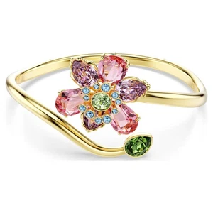Swarovski Idyllia Bangle, Flower, Multicolored, Gold Tone Plated 5709028 Size M - Picture 1 of 7