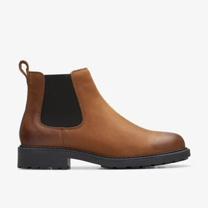 Clarks Womens Orinoco 2 Lane Brown Snuff Chelsea Boots Nubuck Casual - Picture 1 of 7