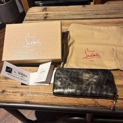 Christian Louboutin Panettone Auth Long Bifold Wallet Black Zip w/All in photo - Image 1 of 4