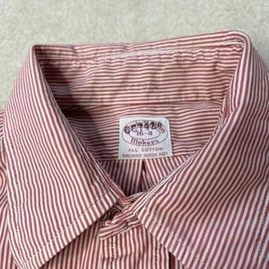 Brooks Brothers Shirt Mens 16 34 Poplin USA Made Vintage Cotton Button Down - Picture 1 of 8