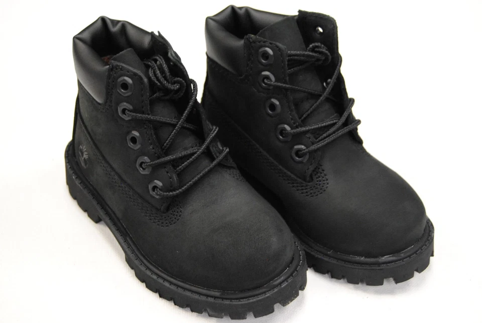 NEW TODDLER TIMBERLAND TB112807001 6" PREMIUM WATERPROOF BOOT BLACK NUBUCK - Image 1 of 4