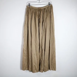 Tommy Bahama Silk Pleated Crinkle Maxi Skirt Small Brown Boho Fairy Lagenlook - Picture 1 of 6