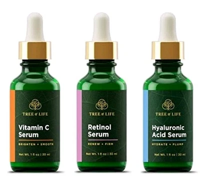 Tree of Life Vitamin C Serum,Retinol Serum and Hyaluronic Acid Serum, 3 x1 Fl Oz - Image 1 of 4