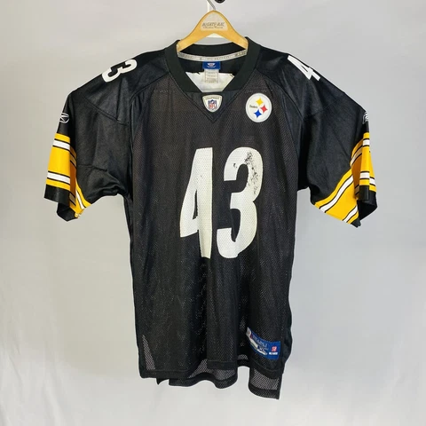 Pittsburgh Steelers Reebok On Field Black Troy Polamalu #43 Nylon Jersey Size XL Cover