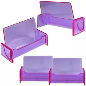 6pc HQ Acrylic Plastic Business Name Card Holder Display Stand (CLEAR PURPLE) - Picture 1 of 5