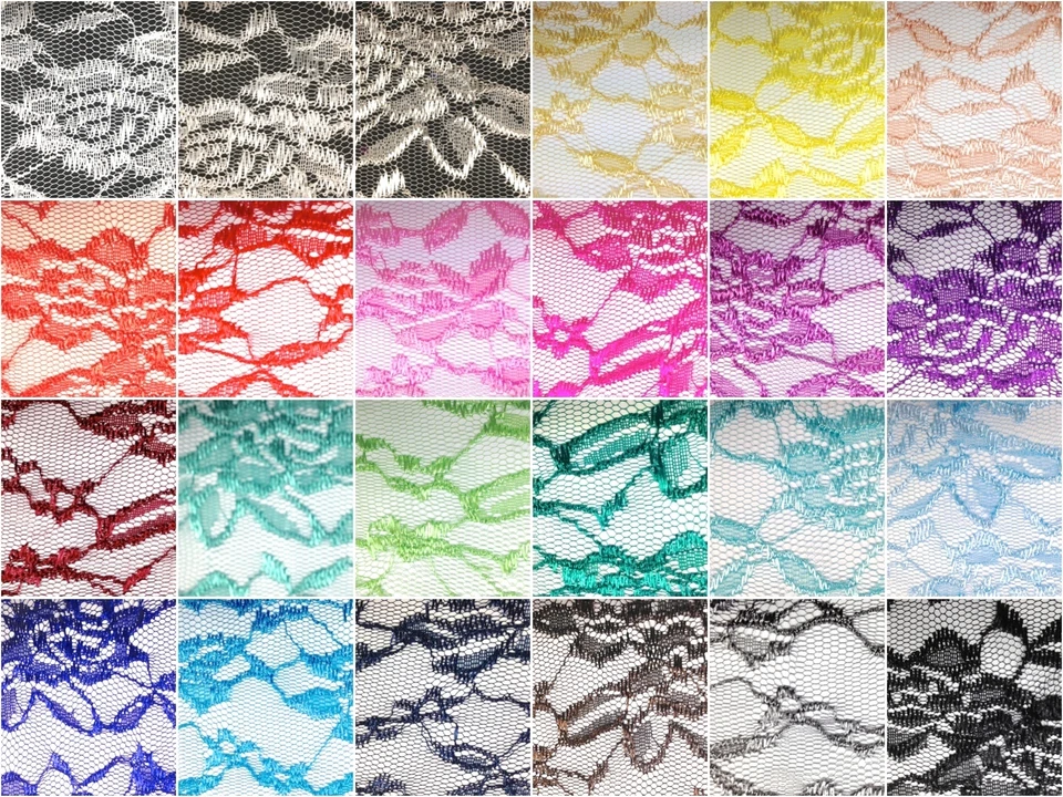 Spitzenstoff Stoffe Spitze Blumenmuster Bekleidungsstoffe Deko Stoff Meterware - Bild 1 von 4