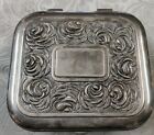 Antique Silver Plated Roses Jewelry Box by International Silver Company 
