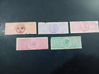 Government Of India Revenue Stamps, Queen Victoria, Lot Of 5, Circa 1866?