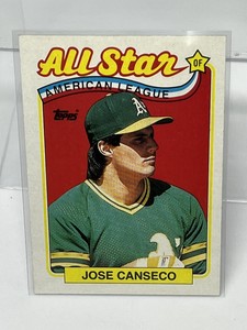 1989 Topps Jose Canseco Baseball Card #401 40/40 Oakland Athletics GOAT